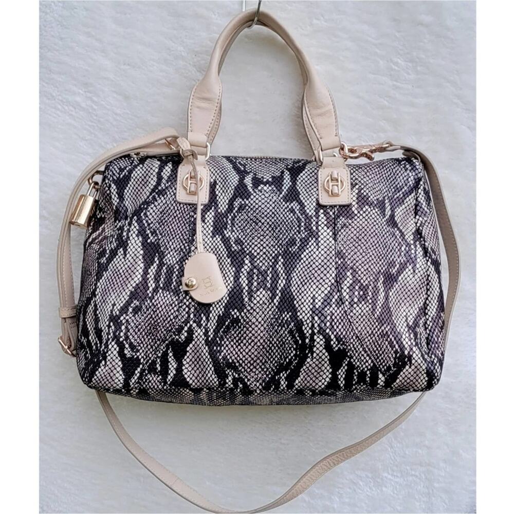 OH by Joy Gryson Python Embossed Leather Satchel